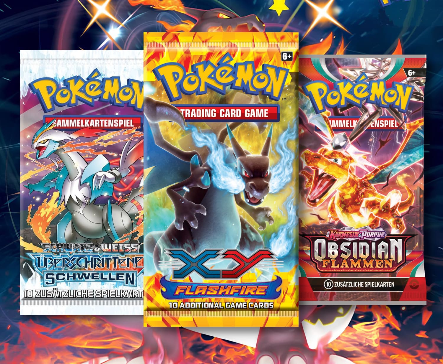 Pokémon-Booster-Packs-Glurak-Karten-Sammelkarten-TCG