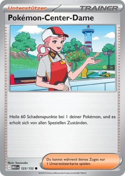 Pokémon-Center-Dame-123-132-MEG-DE-Mega-Entwicklung-Pokémon-Karte-Deutsch