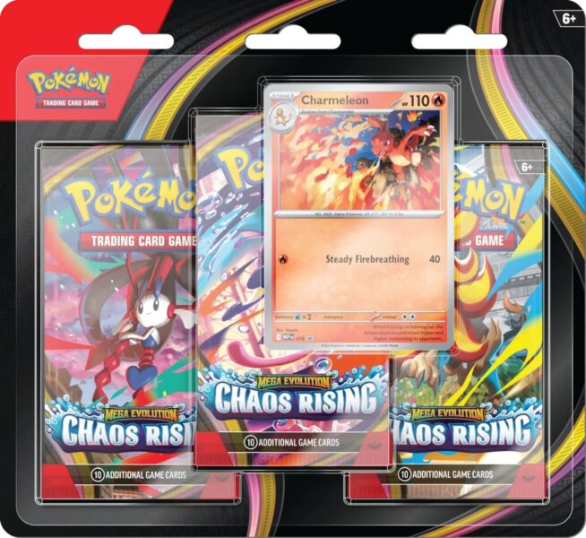 Pokémon-Chaos-Rising-Wachsendes-Chaos-3-Pack-Booster-Blister-Charmeleon-Englisch
