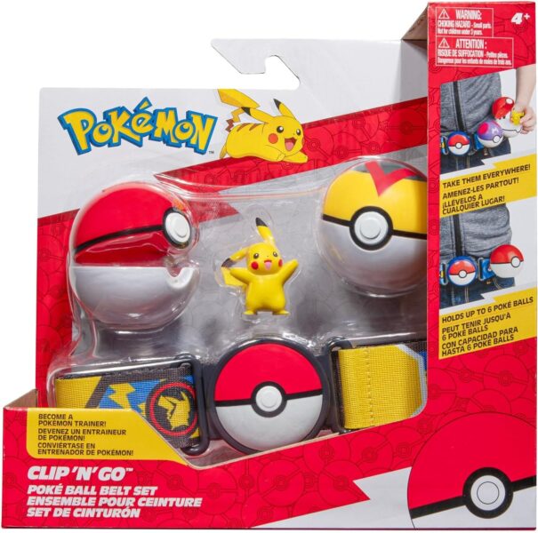 Pokémon-Clip-n-Go-Ball-Pokéball-Starter-Set-Pikachu-Leveball-Gürtel-Figur