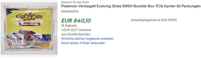 Pokémon-Evolving-Skies-Drachenwandel-Booster-Box-Display-ebay-Verkauf-Verkäufe_Preis-Mai-2024