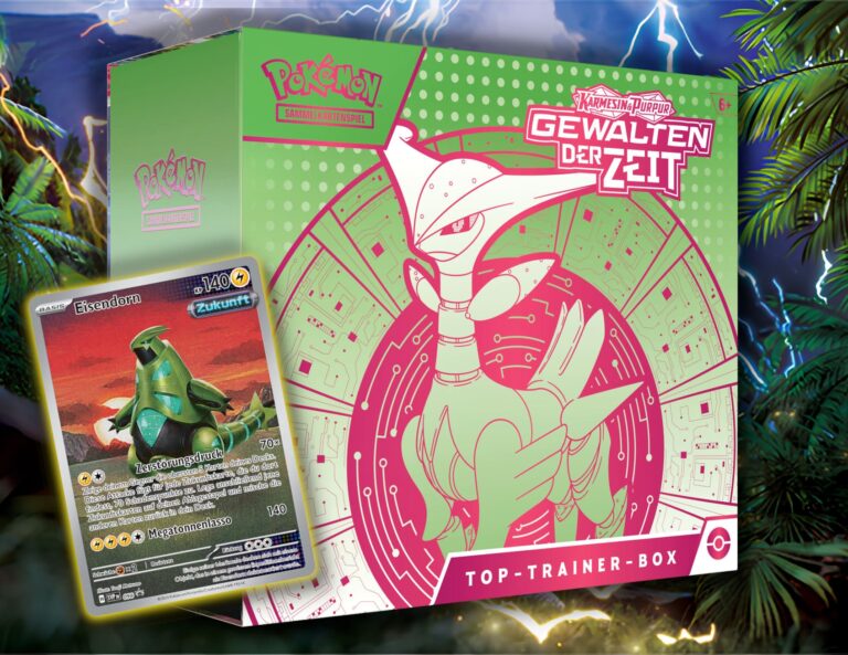 Pokémon-Gewalten-der-Zeit-Top-Trainer-Box-Eisenhaupt-TCG-Sammelkartenspiel
