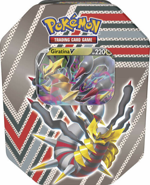 Eine Pokemon Giratina V Tin Box auf Deutsch