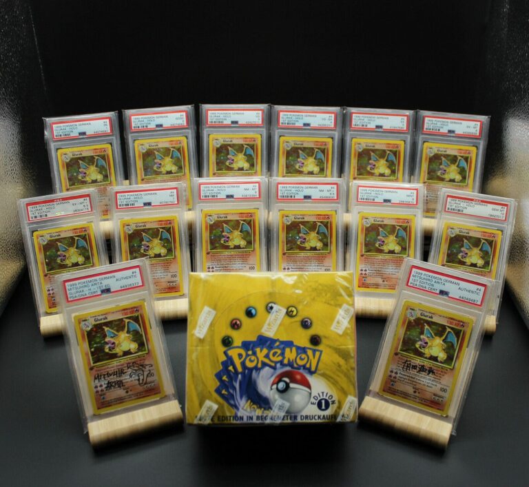 Pokémon-Glurak-1st-Edition-Sammlung-Basis-Base-Set-Display