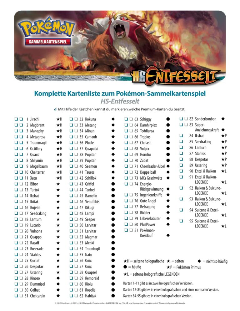 Pokémon-HS-Entfesselt-Heartgold-Soulsilver-Kartenliste-Checkliste