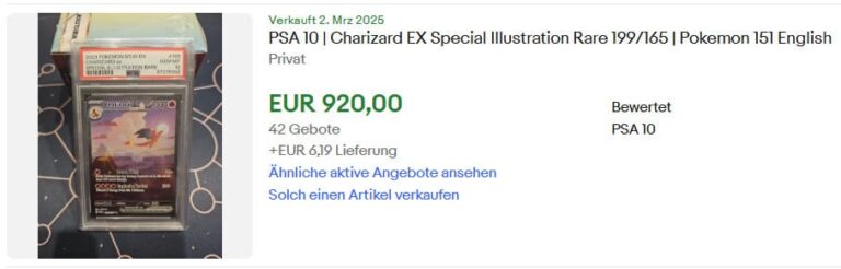 Pokémon-Illustrationskarten-steigen-im-Wert-Charizard-Glurak-ex-Pokémon-151-PSA-10
