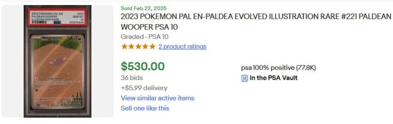 Pokémon-Illustrationskarten-steigen-im-Wert-Paldean-Wooper-Paldea-Felino-PSA-10