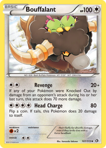 Pokémon-Karte-Bouffalant-Bisofank-107-113-Legendary-Treasures