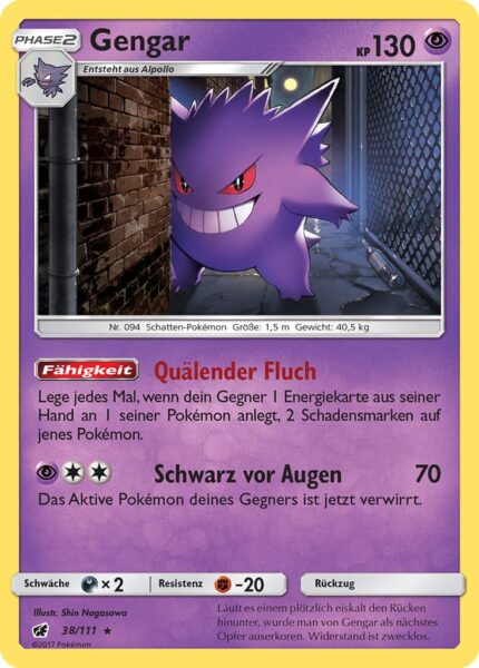 Pokémon-Karte-Gengar_38-111_Sonne-Mond_Aufziehen-der-Sturmröte_Deutsch