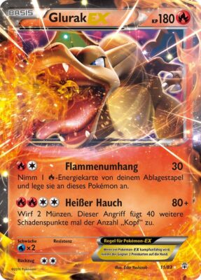 Pokemon Karte Glurak EX Generationen Nummer 11