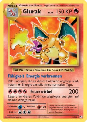 Glurak Pokemon Karte XY Evolution 11/108