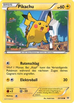 Pokémon-Karte-Pikachu-20-108-XY-Drachenleuchten-2015