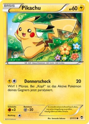 Pokémon-Karte-Pikachu-27-111-XY-Fliegende-Fäuste-2014