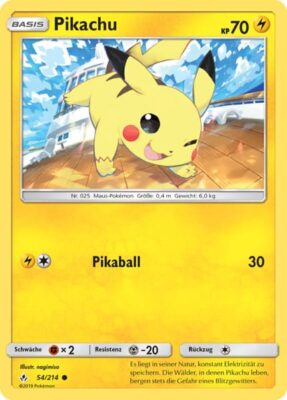 Pokémon-Karte-Pikachu-54-214-Kräfte-im-Einklang-2019-Sonne-Mond