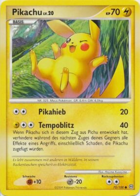 Pokémon-Karte-Pikachu-70-100-Sturmtief-2009-Diamant-Perl