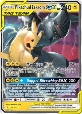 Pokémon-Karte-Pikachu-Zekrom-GX-TAG-TEAM-33-181-Teams-sind-Trumpf-2019