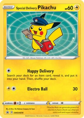 Pokémon-Karte-Special-Delivery-Pikachu-SWSH074-Black-Star-Promo