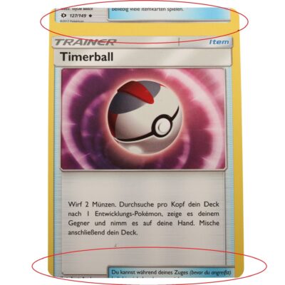 Eine Miscut Pokemon Karte