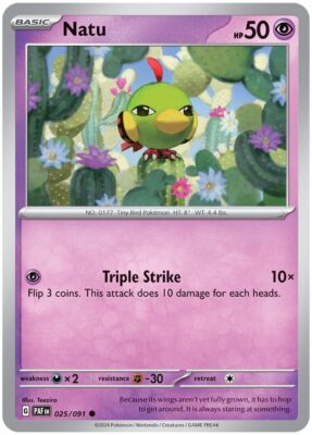 Pokémon-Karte_Natu_025-091_Paldean-Fates_Paldeas-Schicksale_Englisch