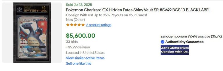 Pokémon-Karten-BGS-10-Black-Label-Wertvoll-Preise-Charizard-GX-SV49-Hidden-Fates