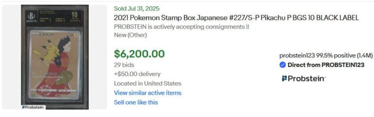 Pokémon-Karten-BGS-10-Black-Label-Wertvoll-Preise-Pikachu-227-Stamp-Promo-Japanese