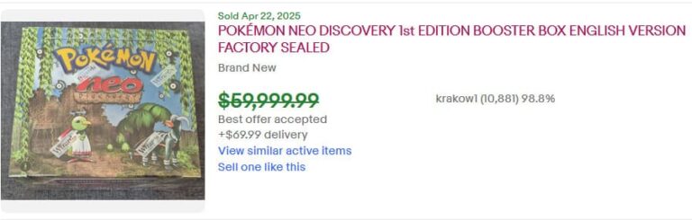 Pokémon-Karten-Höchstpreise-Top-Verkäufe-April-2025-Neo-Discovery-Display-TCG-Sammelkartenspiel