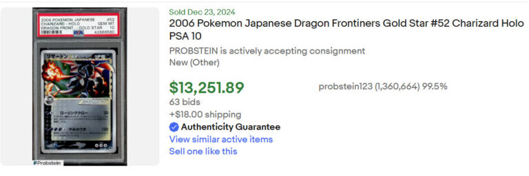 Pokémon-Karten-Höchstpreise-Top-Verkäufe-Dezember-2024-Charizard-Gold-Star-Japanes-PSA-10-TCG