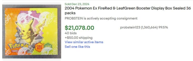 Pokémon-Karten-Höchstpreise-Top-Verkäufe-Dezember-2024-Fire-Read-Leaf-Green-Booster-Display-TCG