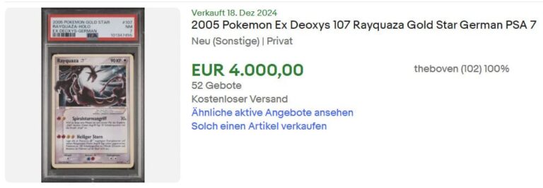 Pokémon-Karten-Höchstpreise-Top-Verkäufe-Dezember-2024-Rayquaza-Gold-Deutsch-TCG