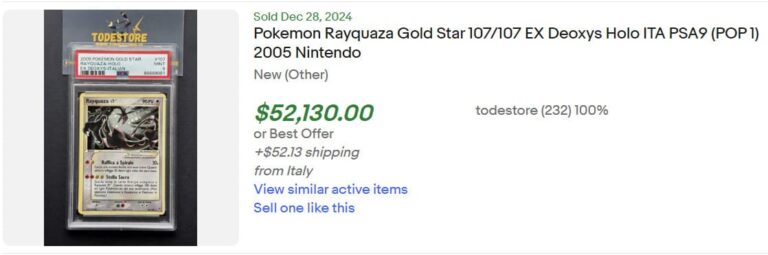 Pokémon-Karten-Höchstpreise-Top-Verkäufe-Dezember-2024-Rayquaza-Gold-Italian-TCG