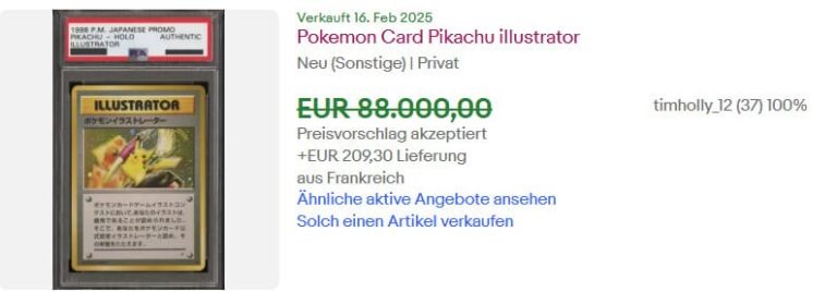 Pokémon-Karten-Höchstpreise-Top-Verkäufe-Februar-2025-Pikachu-Illlustrator-Authentic-TCG-Sammelkartenspiel
