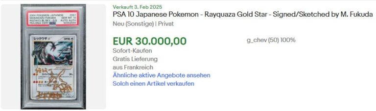 Pokémon-Karten-Höchstpreise-Top-Verkäufe-Februar-2025-Rayquaza-Goldstar-Japanese-PSA-10-Auto-Auth-TCG-Sammelkartenspiel