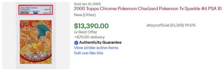 Pokémon-Karten-Höchstpreise-Top-Verkäufe-Januar-2025-Glurak-Charizard-Topps-Chrome-Sparkle