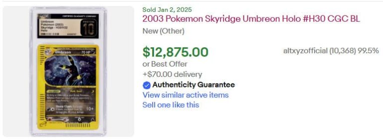 Pokémon-Karten-Höchstpreise-Top-Verkäufe-Januar-2025-Umbreon-Skyridge-PSA-10