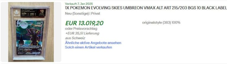Pokémon-Karten-Höchstpreise-Top-Verkäufe-Januar-2025-Umbreon-VMAX-BGS-10-Black-Label