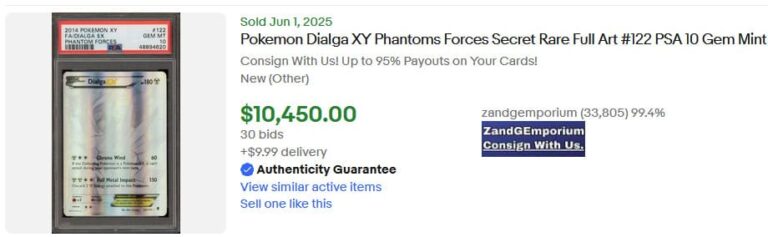 Pokémon-Karten-Höchstpreise-Top-Verkäufe-Juni-2025-Dialga-EX-XY-Phantom-Forces-PSA-10-TCG-Sammelkartenspiel