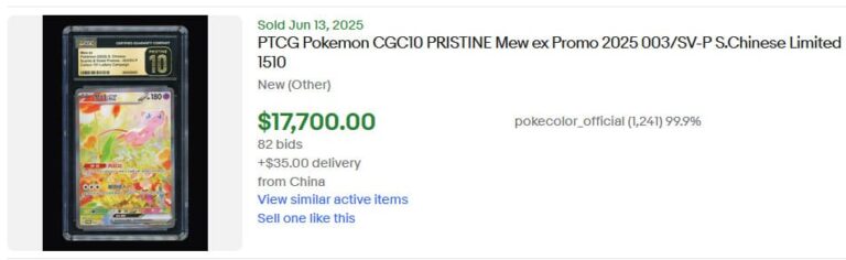 Pokémon-Karten-Höchstpreise-Top-Verkäufe-Juni-2025-Mew-ex-China-151-Promo-CGC-10-TCG-Sammelkartenspiel