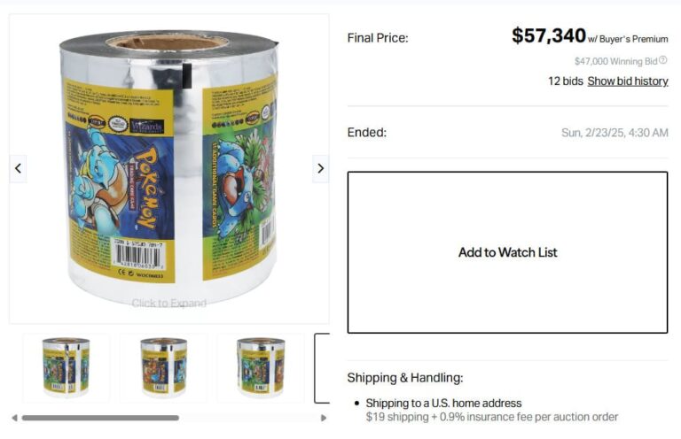 Pokémon-Karten-Höchstpreise-Top-Verkäufe-März-2025-Base-Set-Booster-Wrap-Uncut-TCG-Sammelkartenspiel