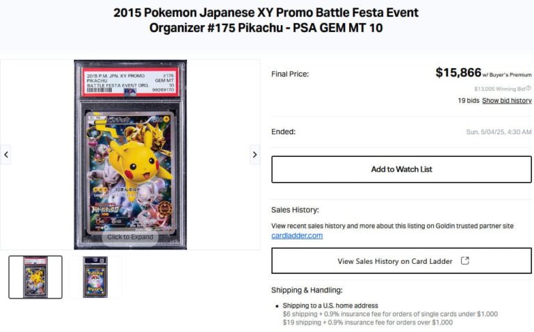 Pokémon-Karten-Höchstpreise-Top-Verkäufe-Mai-2025-Pikachu-Battle-Festa-2015-Promo-PSA-10-TCG-Sammelkartenspiel
