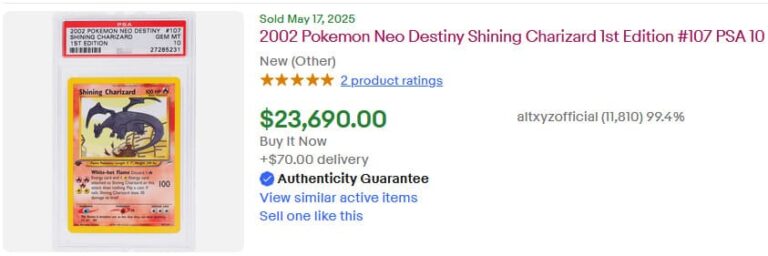 Pokémon-Karten-Höchstpreise-Top-Verkäufe-Mai-2025-Shining-Charizard-TCG-Sammelkartenspiel
