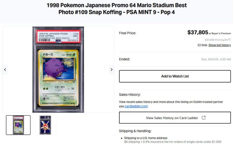 Pokémon-Karten-Höchstpreise-Top-Verkäufe-Mai-2025-Snap-Koffing-PSA-9-TCG-Sammelkartenspiel