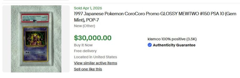 Pokémon-Karten-Rekordpreise-April-2026-Mewtwo-Mewtu-CoroCoro-Glossy-150-Promo-PSA-10-Japan