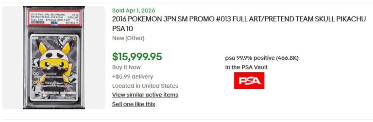 Pokémon-Karten-Rekordpreise-April-2026-Pretend-Skull-Pikachu-13-Promo-PSA-10-Japan