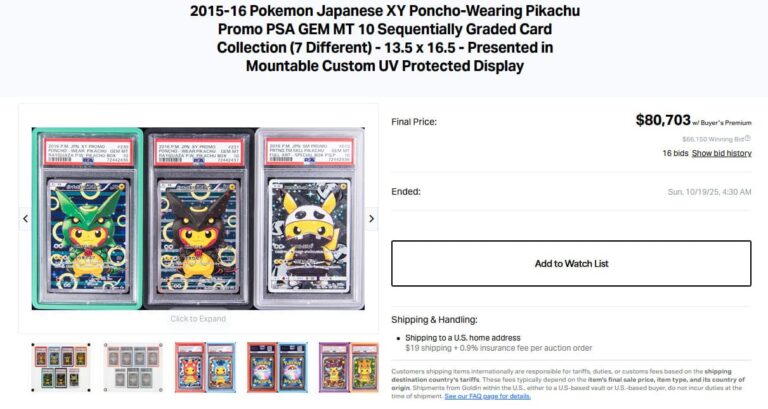 Pokémon-Karten-Top-Verkäufe-Höchstpreise-2025-Poncho-Pikachu-PSA-10-Set