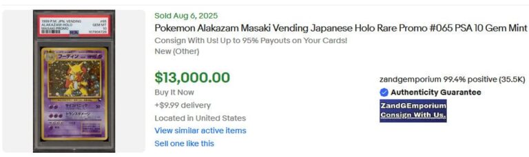Pokémon-Karten-Top-Verkäufe-Höchstpreise-August-2025-Alakazam-Vending-Series-Masaki-Promo-PSA-10