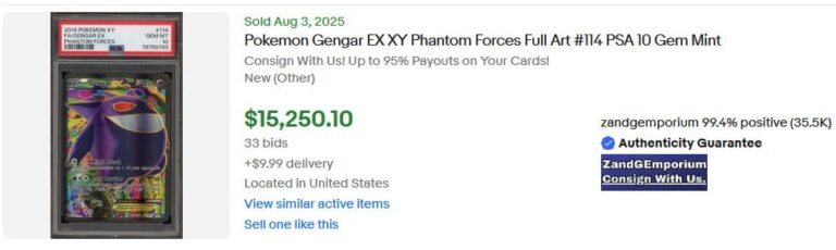 Pokémon-Karten-Top-Verkäufe-Höchstpreise-August-2025-Gengar-EX-Phantom-Forces-PSA-10