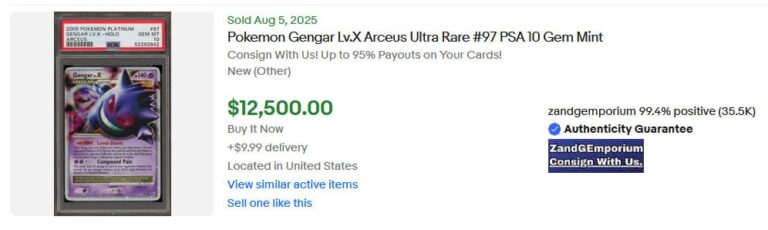 Pokémon-Karten-Top-Verkäufe-Höchstpreise-August-2025-Gengar-LV.X-Arceus-PSA-10
