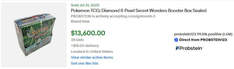 Pokémon-Karten-Top-Verkäufe-Höchstpreise-August-2025-Secret-Wonders-Booster-Box-Display