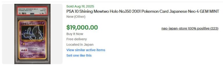 Pokémon-Karten-Top-Verkäufe-Höchstpreise-August-2025-Shinging-Mewtwo-Mewtu-Japanese-Neo-PSA-10