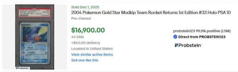 Pokémon-Karten-Top-Verkäufe-Höchstpreise-Dezember-2025-Hydropi-Mudkip-Goldstar-Japanese-PSA-10